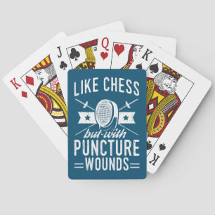 Jeu De Cartes Design Drôle De L'Escrime Comme Échecs Mais Avec L