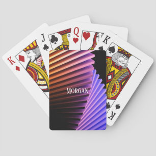 Jeu De Cartes Design Géométrique Moderne, Nom Blanc