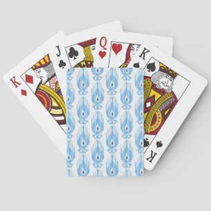 Jeu De Cartes Design Motif Ikat Blanc Bleu