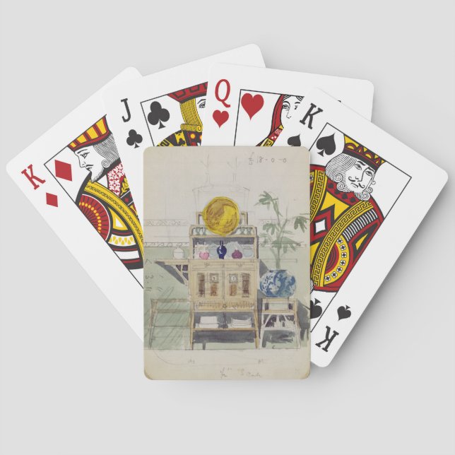 Jeu De Cartes Design pour un Sideboard, c.1860s-70s (w/c & penci (dos)