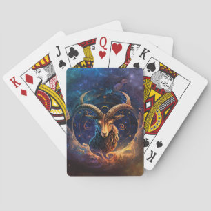 Jeu De Cartes Dessin à l'aquarelle du signe du zodiaque Capricor