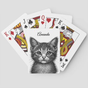 Jeu De Cartes Dessin adorable de Jeune Chat Personnel