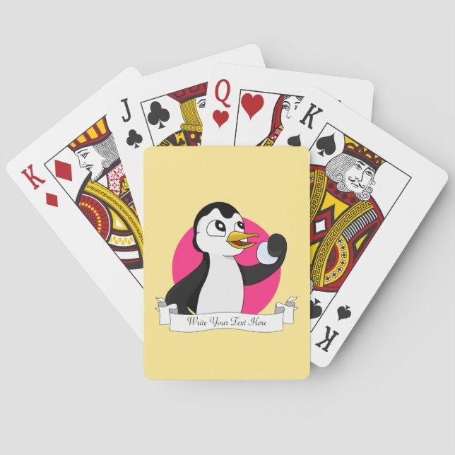 Jeu De Cartes Dessin animé de manchot mignon (dos)