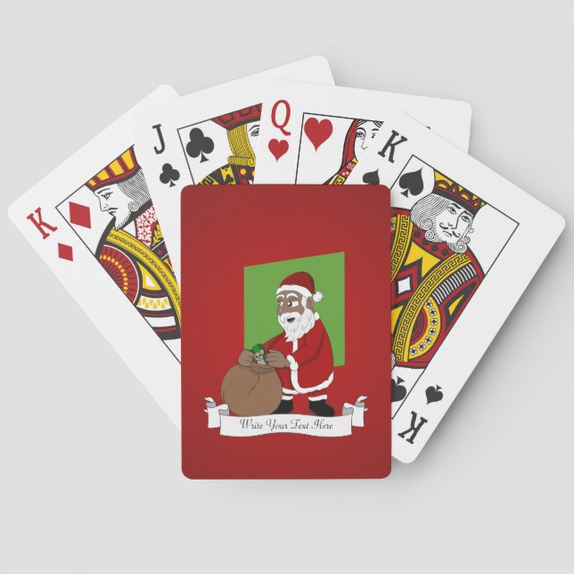 Jeu De Cartes Dessin animé de Père Noël noir (dos)