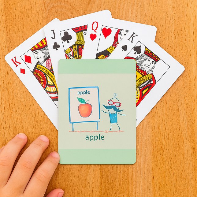 Jeu De Cartes Dessin animé de professeur Apple Fun Learning Alph (Créateur téléchargé)