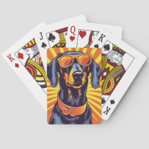 Jeu De Cartes Dessin animé de teckel Pop Art pour amateurs de ch