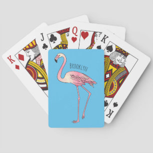 Jeu De Cartes dessin animé d'oiseau Flamant rose