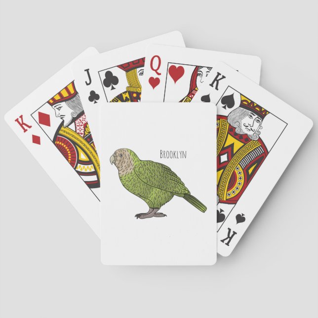Jeu De Cartes dessin animé d'oiseaux de Kakapo (dos)