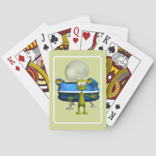 Jeu De Cartes Dessin animé d'OVNI d'aliens sympathiques et migno