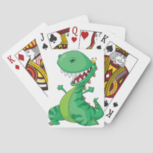 Jeu De Cartes Dessin animé drôle de dinosaure T-Rex rugissant