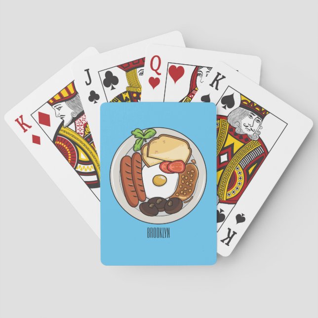 Jeu De Cartes dessin animé du petit-déjeuner anglais (dos)