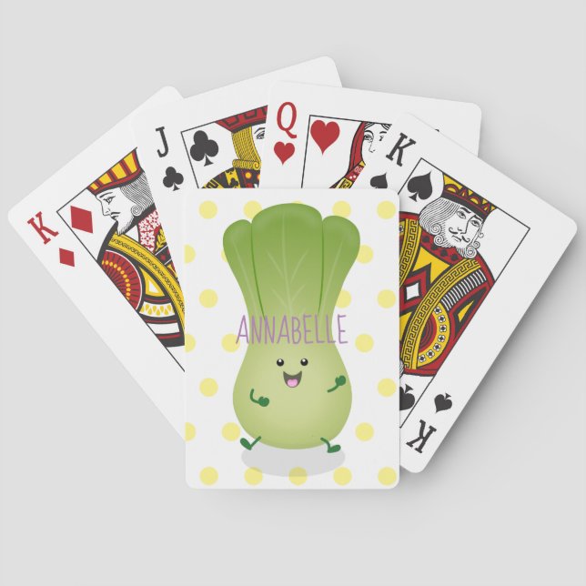 Jeu De Cartes dessin animé mignon de bok choy (dos)