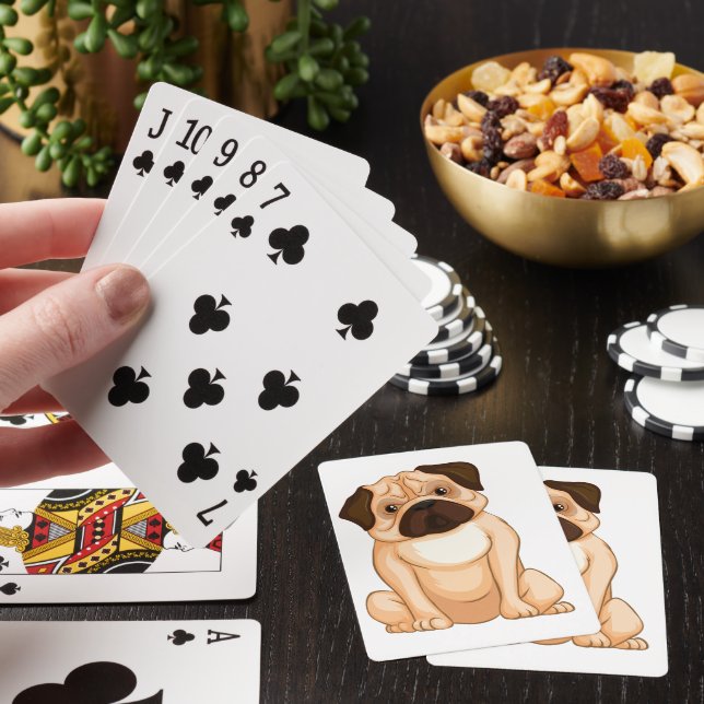 Jeu De Cartes Dessin animé Pug grincheux (In Situ)