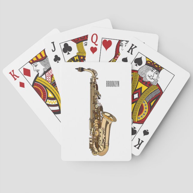Jeu De Cartes dessin animé saxophone (dos)
