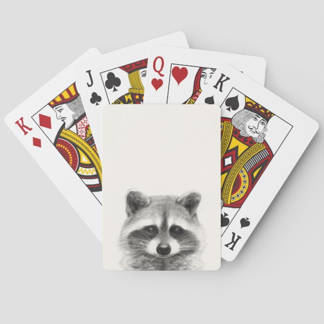Jeu De Cartes Dessin au crayon de Raccoon (dos)