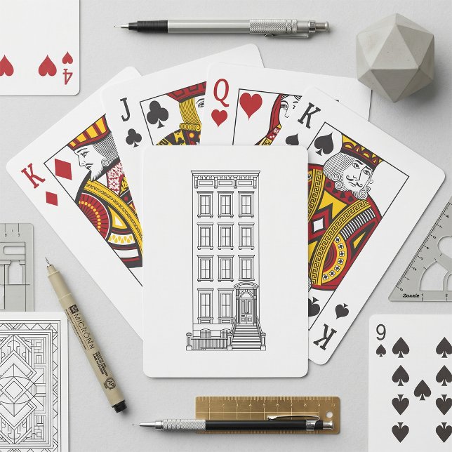 Jeu De Cartes Dessin d'appartement classique avec perron à New Y (Créateur téléchargé)