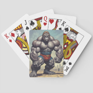 Jeu De Cartes Dessin d'art pop de Gorilla Bodybuilder