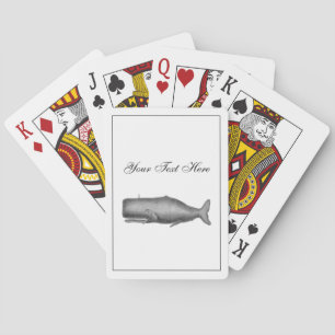 Jeu De Cartes Dessin de baleine du XIXe siècle de style vintage