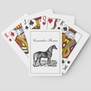 Jeu De Cartes Dessin de cheval debout vintage