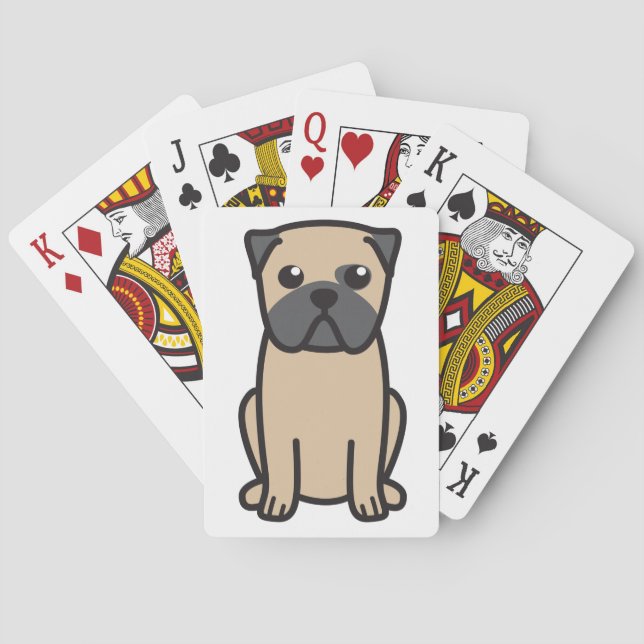 Jeu De Cartes Dessin de chien carlin (dos)