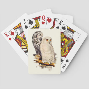 Jeu De Cartes Dessin de Chouette neige vintage