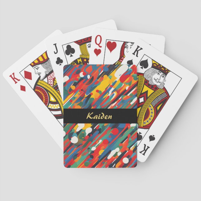 Jeu De Cartes Dessin de peinture diagonale (dos)