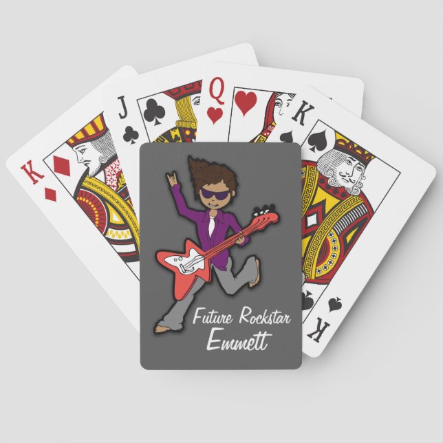 Jeu De Cartes Dessin de Rockstar nom garçon carte de jeu musical (dos)