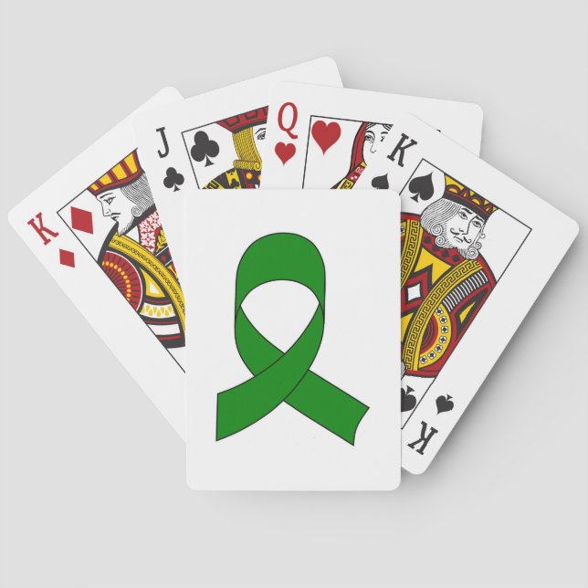 Jeu De Cartes Dessin de ruban vert (dos)