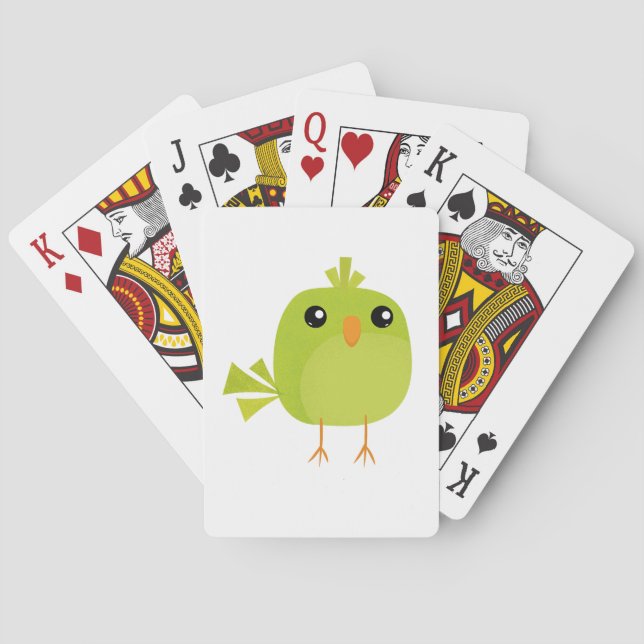 Jeu De Cartes Dessin d'oiseau vert (dos)