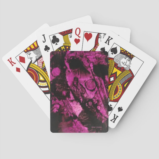 JEU DE CARTES DESSIN ENCRE ROSE (dos)