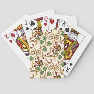 Jeu De Cartes dessin floral inspiré de l'Art nouveau
