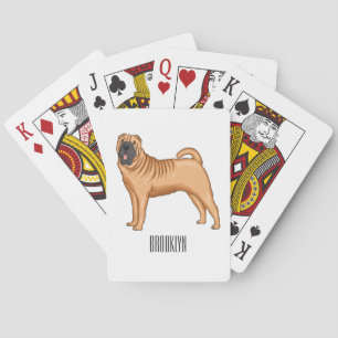 Jeu De Cartes dessin humoristique chinois de chien Shar-Pei
