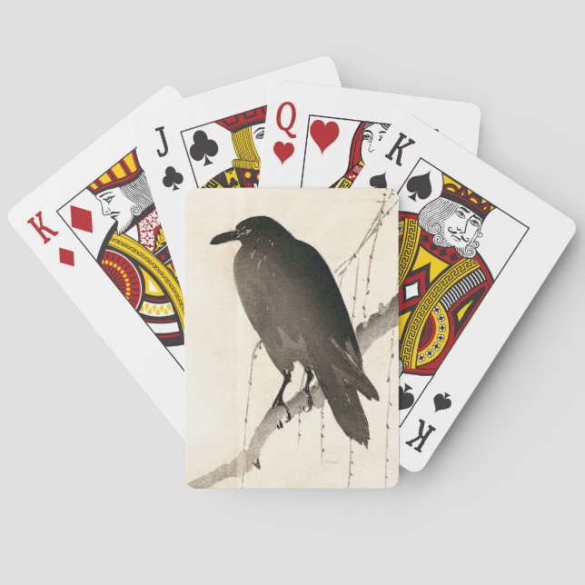 Jeu De Cartes Dessin japonais d'un corbeau (dos)