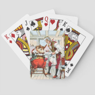Jeu De Cartes Dessin vintage : Rasage de coiffeur un porc
