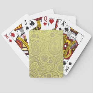 Jeu De Cartes Dessous de verre à motifs paisley au citron et au