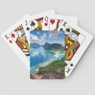 Jeu De Cartes Dessus de la belle vue d'île de Bohey Dulang