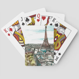 Jeu De Cartes Destinations   Tour Eiffel Vintage à Paris