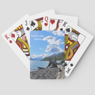 Jeu De Cartes Détendez-vous sur le bois d'oeuvre rond Shore Lake