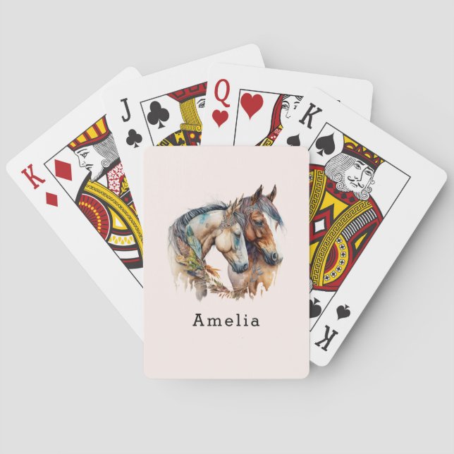 Jeu De Cartes Deux beaux chevaux Boho occidental (dos)