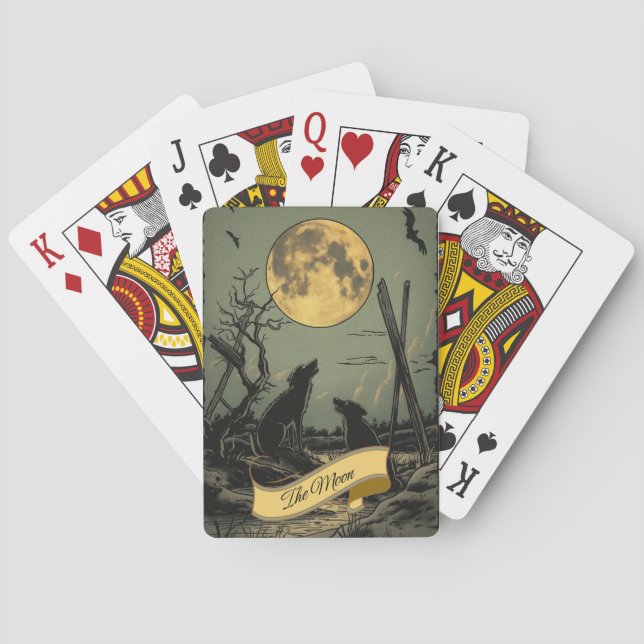 Jeu De Cartes Deux Chiens et la Lune (dos)