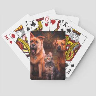 Jeu De Cartes Deux chiens et un chat