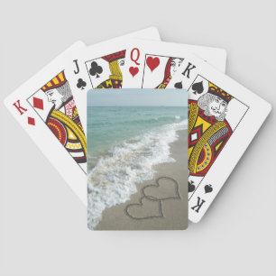 Jeu De Cartes Deux Coeurs de sable sur la plage