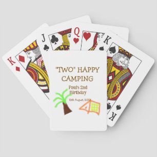 Jeu De Cartes Deux enfants heureux de camper pour leur 2ème anni