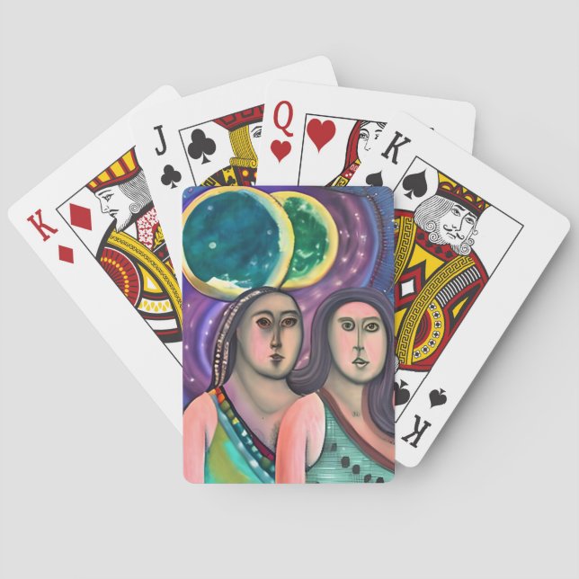 Jeu De Cartes Deux femmes sous la lune (dos)