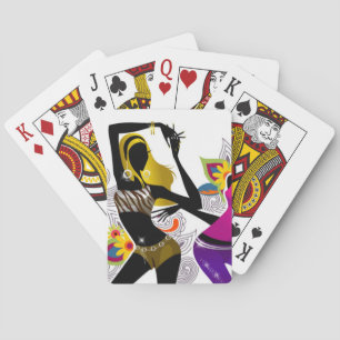 Jeu De Cartes Deux Filles Dansant Floral Arrière - plan Vector I