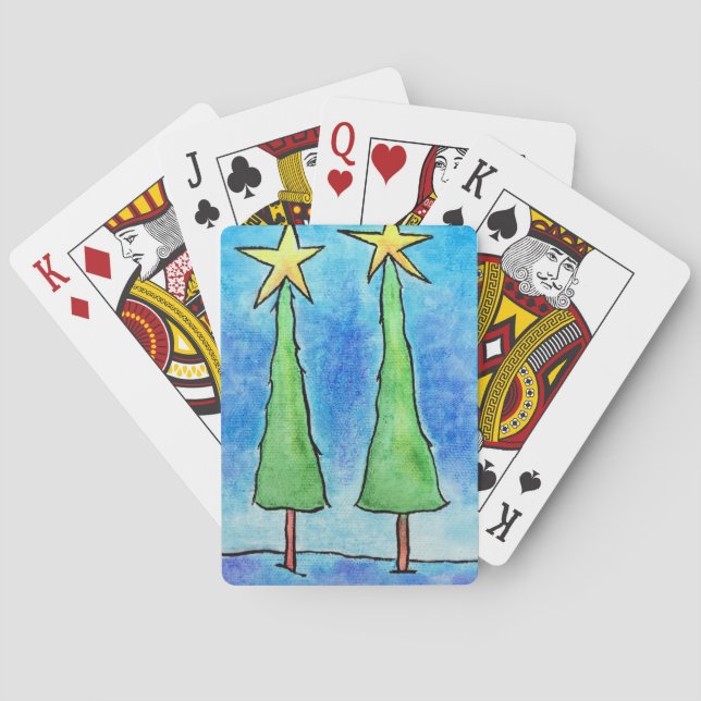 Jeu De Cartes Deux grands arbres de Noël (dos)