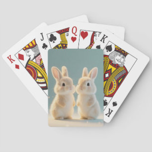 Jeu De Cartes Deux lapins adorables se rassemblent