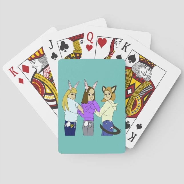 Jeu De Cartes Deux lapins et un chaton (dos)