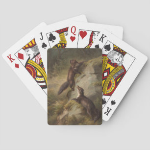 Jeu De Cartes Deux martres des pins dans une forêt