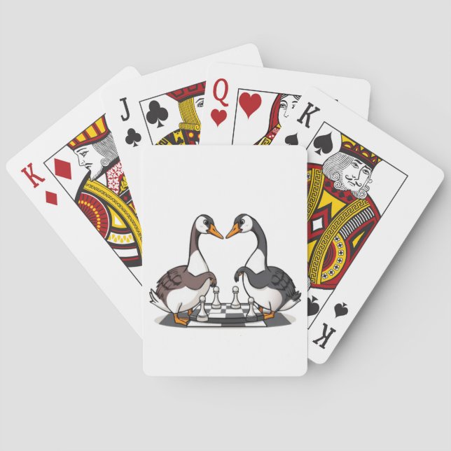 Jeu De Cartes Deux Oies Jouant aux échecs (dos)